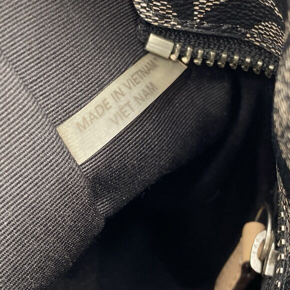 Coach Peyton Perforated Zip Top Tote F29886 Black White Signature Logo - Picture 15 of 16